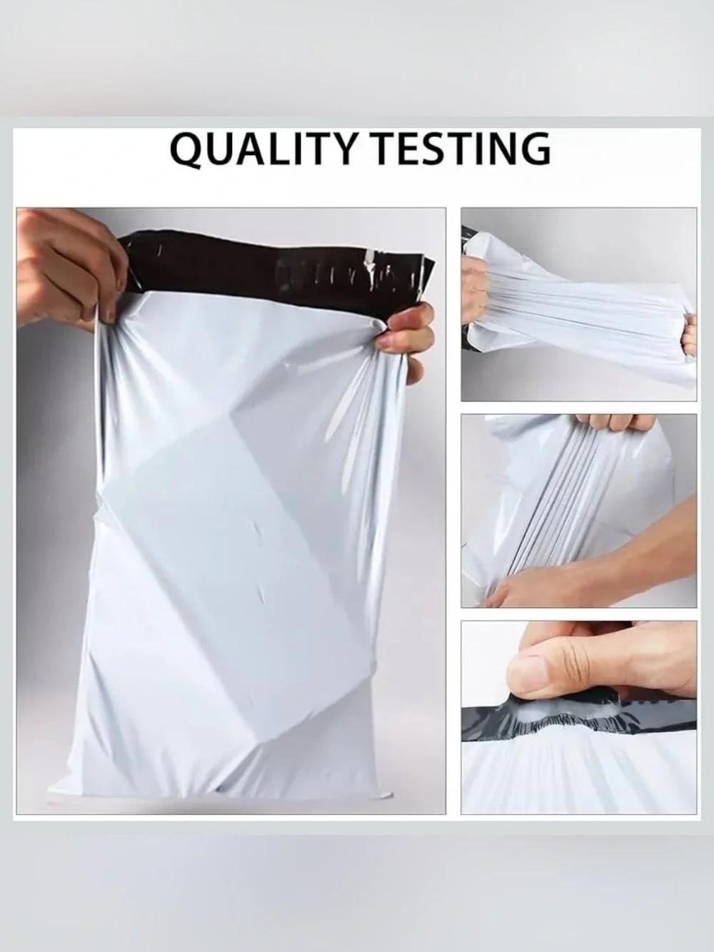 Set of 10 Shipping Polymailers 12x15.5 Peel & Seal Closure - White
